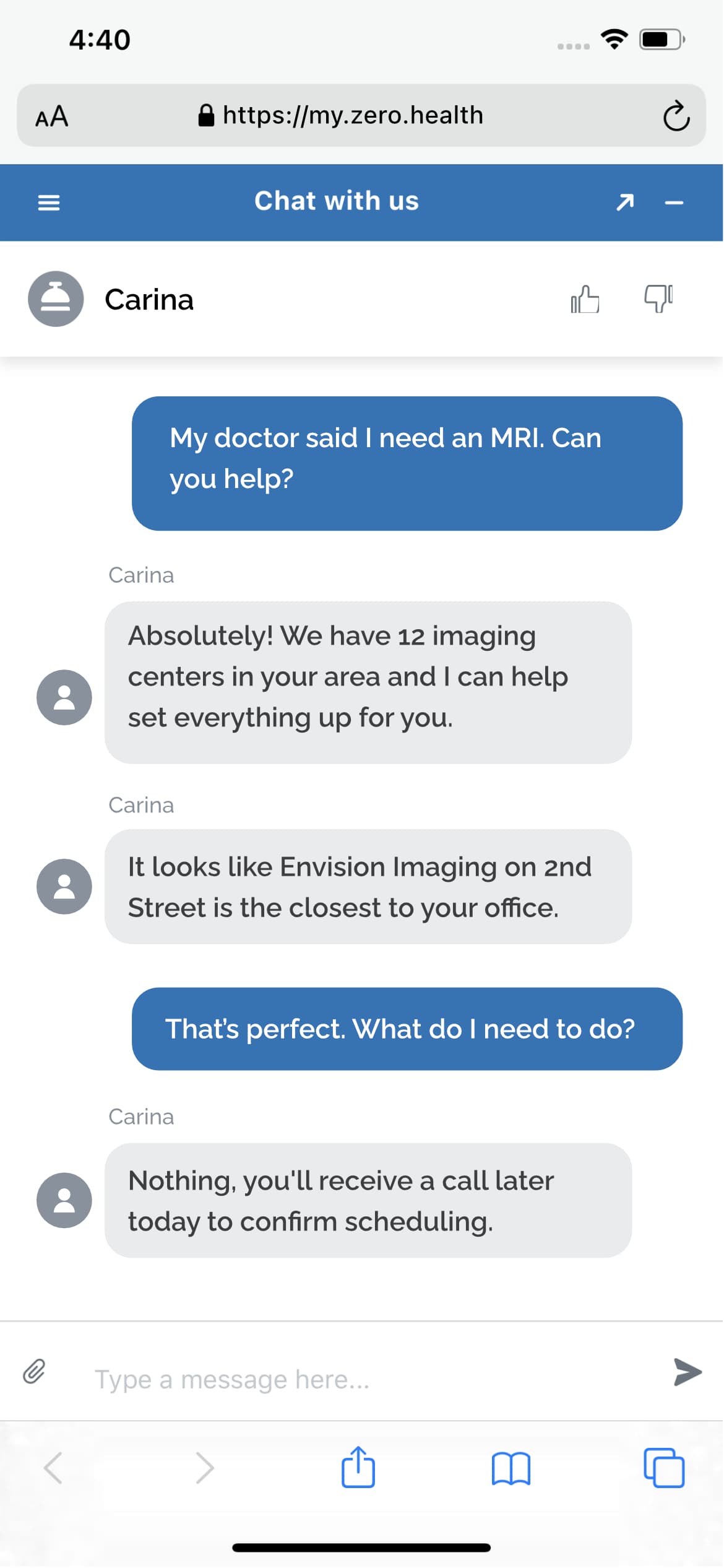 Personal Health Assistant Chat